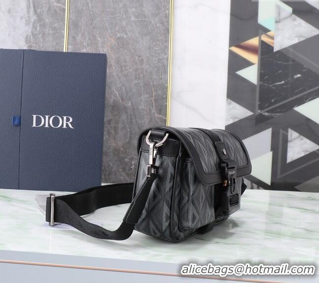 Top Design Dior Men's Hit the Road Bag with Strap in CD Diamond Canvas CD5075 Black 2024