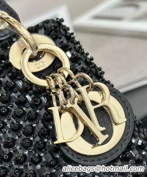 Good Taste Dior Micro Lady Dior Bag with Beads 0415 Black 2024