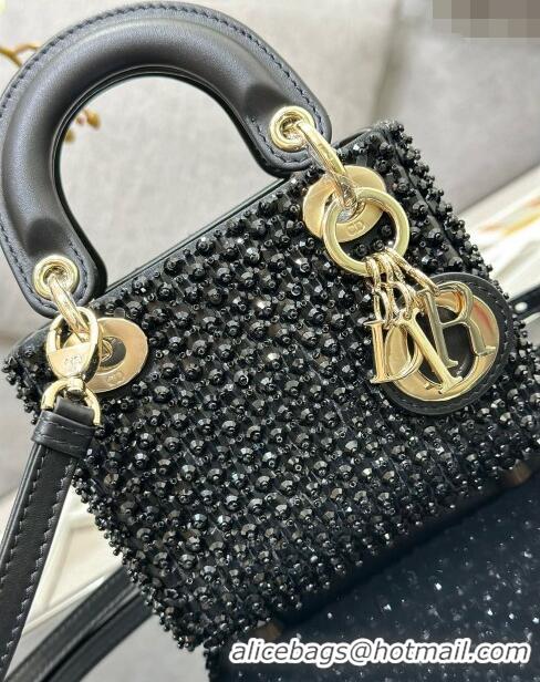 Good Taste Dior Micro Lady Dior Bag with Beads 0415 Black 2024