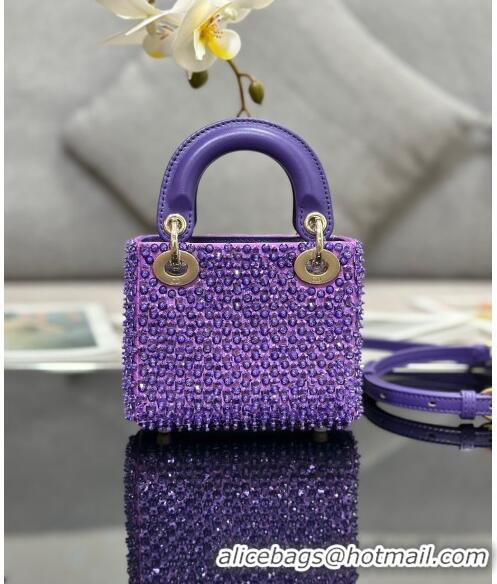 Trendy Design Dior Micro Lady Dior Bag with Beads 0415 Purple 2024