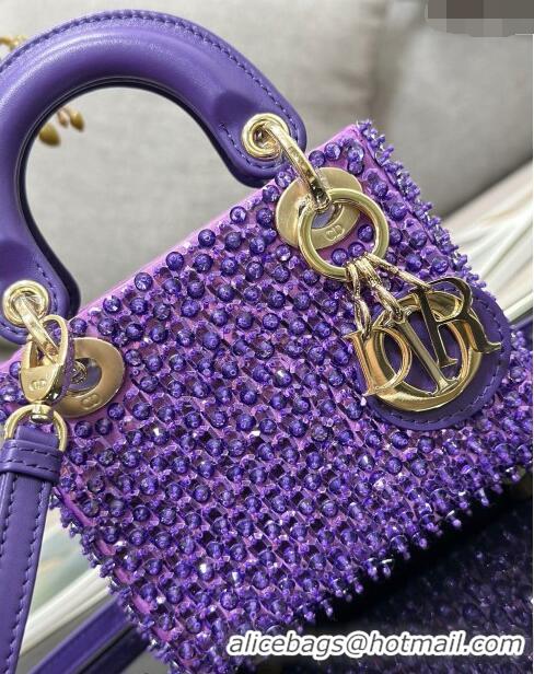 Trendy Design Dior Micro Lady Dior Bag with Beads 0415 Purple 2024