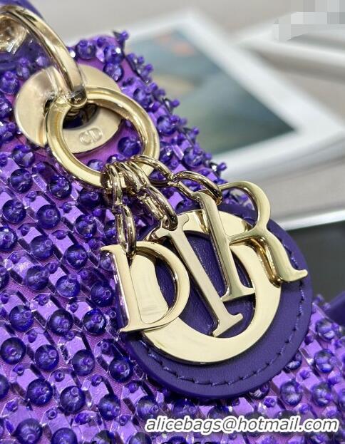 Trendy Design Dior Micro Lady Dior Bag with Beads 0415 Purple 2024