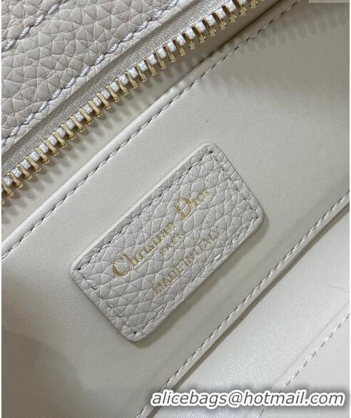 Discount Dior Small Lady D-Sire My ABCDior Tote Bag in Grained Calf Leather CD5102 White 2024