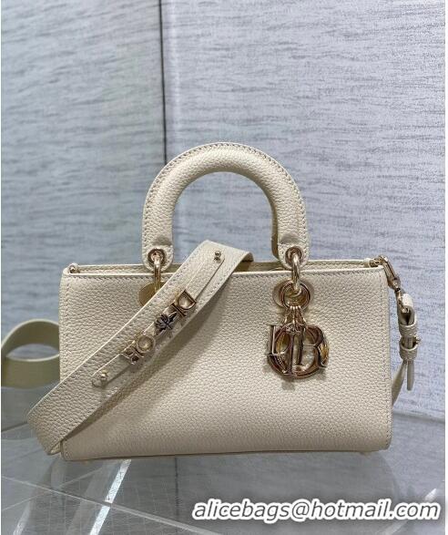 Discount Dior Small Lady D-Sire My ABCDior Tote Bag in Grained Calf Leather CD5102 White 2024