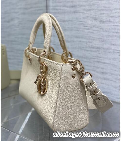 Discount Dior Small Lady D-Sire My ABCDior Tote Bag in Grained Calf Leather CD5102 White 2024