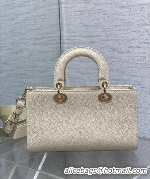 Discount Dior Small Lady D-Sire My ABCDior Tote Bag in Grained Calf Leather CD5102 White 2024