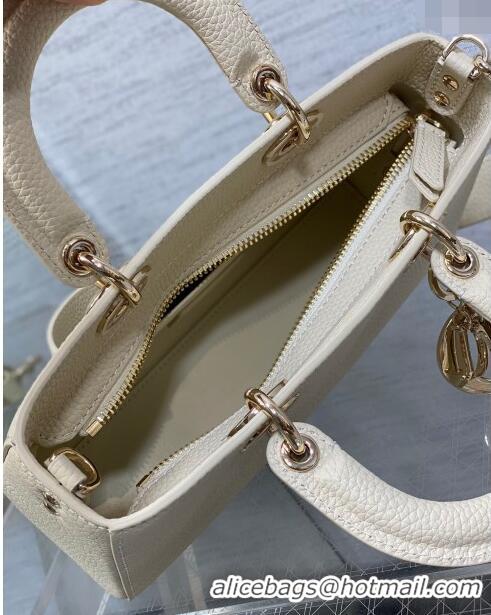 Discount Dior Small Lady D-Sire My ABCDior Tote Bag in Grained Calf Leather CD5102 White 2024