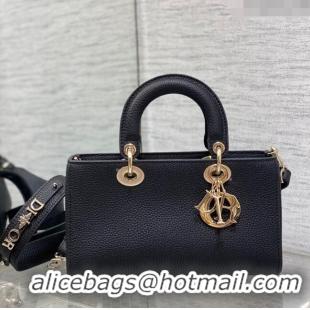 Popular Style Dior Small Lady D-Sire My ABCDior Tote Bag in Grained Calf Leather CD5102 Black 2024