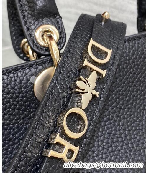 Popular Style Dior Small Lady D-Sire My ABCDior Tote Bag in Grained Calf Leather CD5102 Black 2024