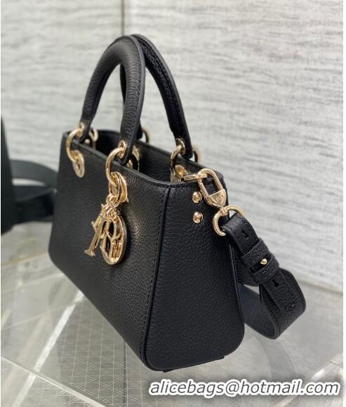 Popular Style Dior Small Lady D-Sire My ABCDior Tote Bag in Grained Calf Leather CD5102 Black 2024