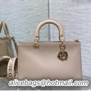 Well Crafted Dior Medium Lady D-Sire My ABCDior Tote Bag in Grained Calf Leather CD5100 Powder Pink 2024