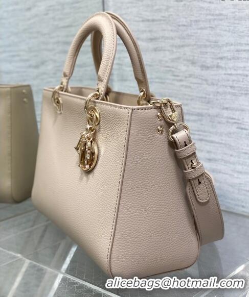 Well Crafted Dior Medium Lady D-Sire My ABCDior Tote Bag in Grained Calf Leather CD5100 Powder Pink 2024