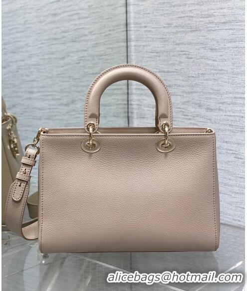 Well Crafted Dior Medium Lady D-Sire My ABCDior Tote Bag in Grained Calf Leather CD5100 Powder Pink 2024