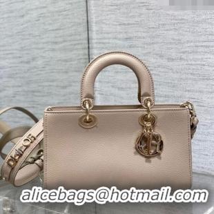 Top Grade Dior Small Lady D-Sire My ABCDior Tote Bag in Grained Calf Leather CD5102 Powder Pink 2024