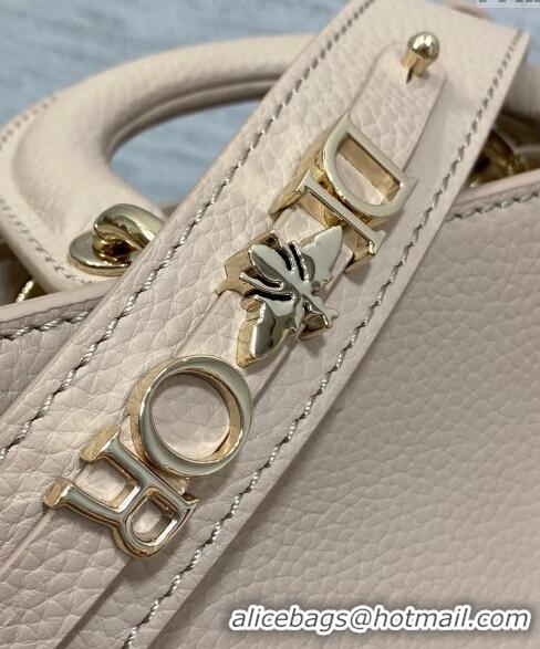 Top Grade Dior Small Lady D-Sire My ABCDior Tote Bag in Grained Calf Leather CD5102 Powder Pink 2024