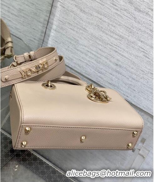 Top Grade Dior Small Lady D-Sire My ABCDior Tote Bag in Grained Calf Leather CD5102 Powder Pink 2024