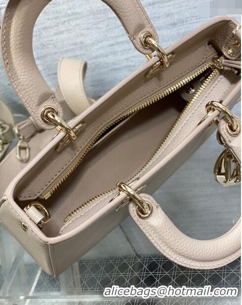 Top Grade Dior Small Lady D-Sire My ABCDior Tote Bag in Grained Calf Leather CD5102 Powder Pink 2024