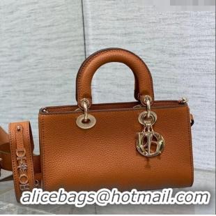 Most Popular Dior Small Lady D-Sire My ABCDior Tote Bag in Grained Calf Leather CD5102 Dark Brown 2024