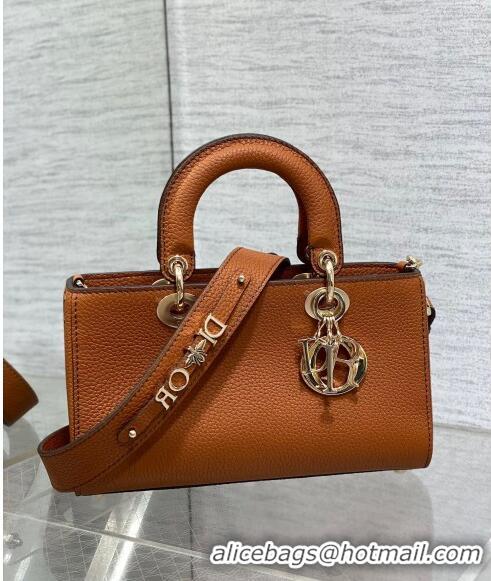 Most Popular Dior Small Lady D-Sire My ABCDior Tote Bag in Grained Calf Leather CD5102 Dark Brown 2024