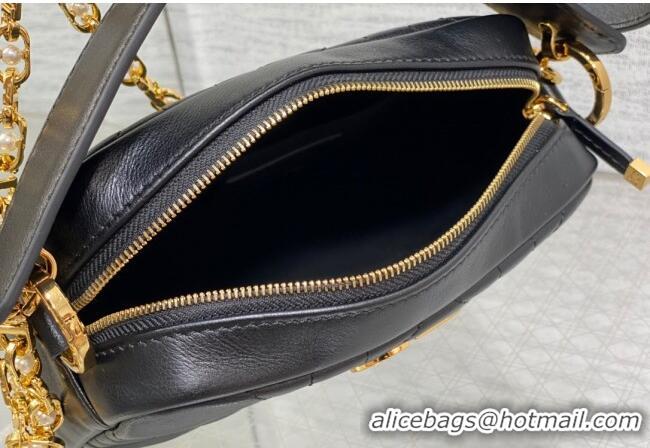 Big Discount Dior Small Dior Caro Top Handle Camera Bag in Macrocannage Calfskin CD5108 Black 2024