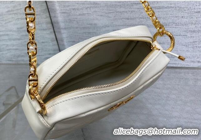 Famous Brand Dior Small Dior Caro Top Handle Camera Bag in Macrocannage Calfskin CD5108 White 2024