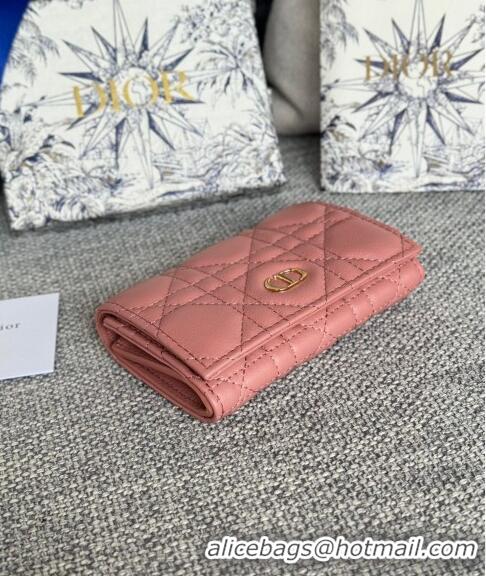 Classic Specials Dior Caro Glycine Card Pouch Wallet in Cannage Grained Calfskin 0415 Dark Pink 2024