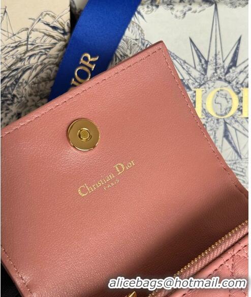 Classic Specials Dior Caro Glycine Card Pouch Wallet in Cannage Grained Calfskin 0415 Dark Pink 2024