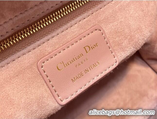 Low Price Dior Medium Lady Dior Bag in Cannage Lambskin 44532 Pink/Gold 2024