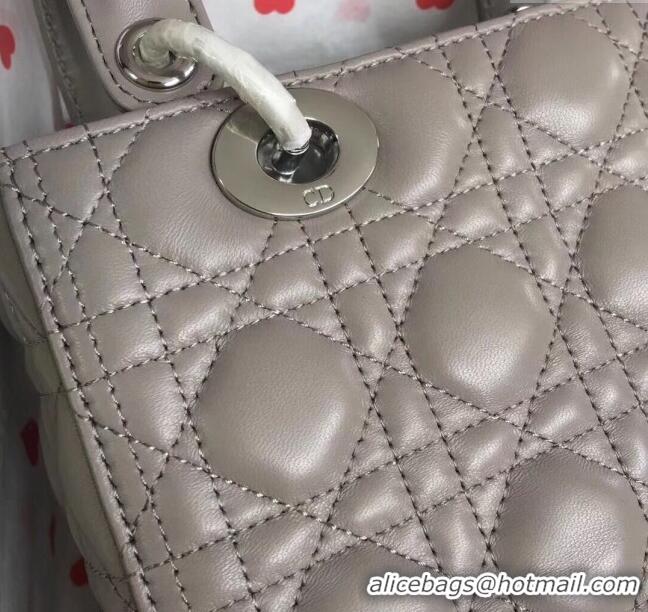 Unique Grade Dior Medium Lady Dior Bag in Cannage Lambskin 44532 Grey/Silver 2024