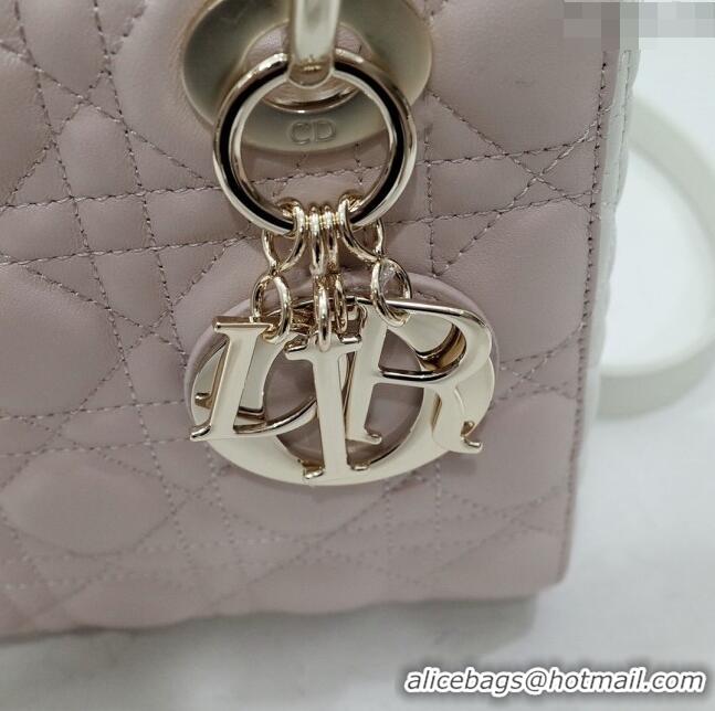 Best Product Dior Small Lady Dior Bag in Lambskin Leather CD2606 Pink/White/Gold 2024