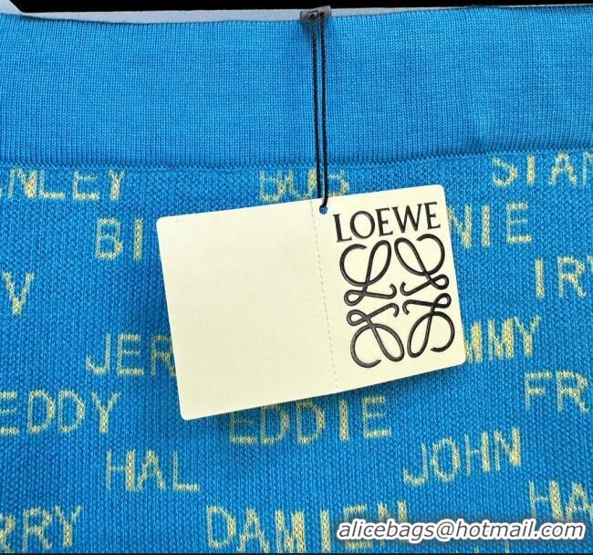 Big Discount Loewe Knit Shorts L042712 Blue 2024