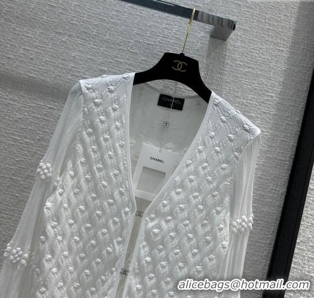 Buy Cheapest Chanel Knit Cardigan CH042713 White 2024