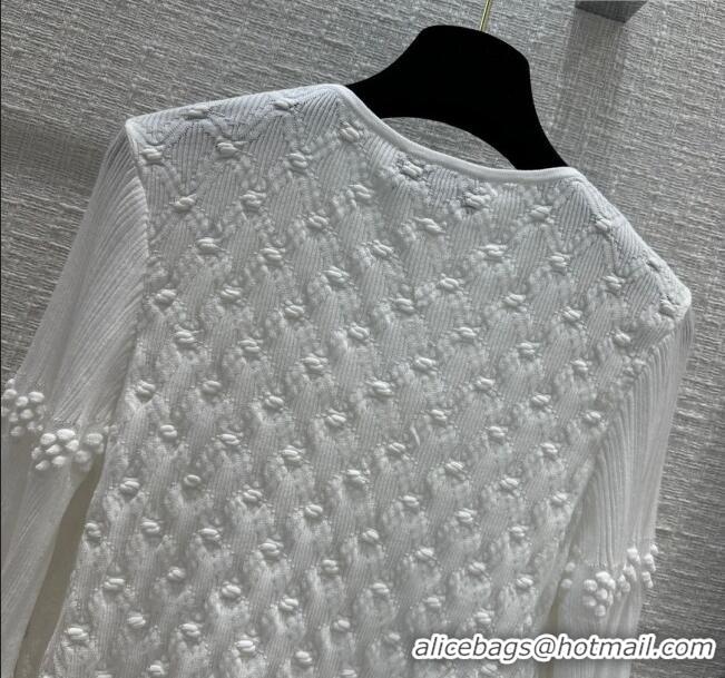 Buy Cheapest Chanel Knit Cardigan CH042713 White 2024