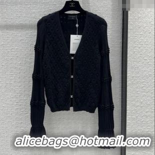 Unique Grade Chanel Knit Cardigan CH042714 Black 2024