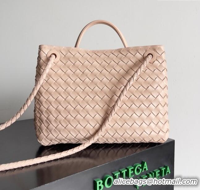 Promotional Bottega Veneta Medium Andiamo Top Handle Bag in Intrecciato Leather 743572 Nude Pink 2024