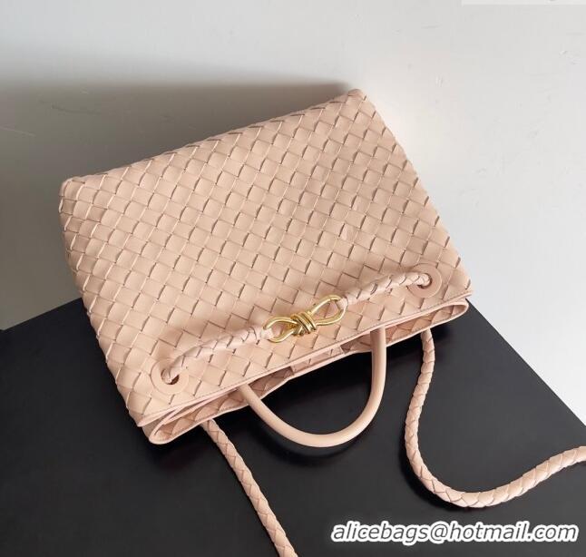 Promotional Bottega Veneta Medium Andiamo Top Handle Bag in Intrecciato Leather 743572 Nude Pink 2024