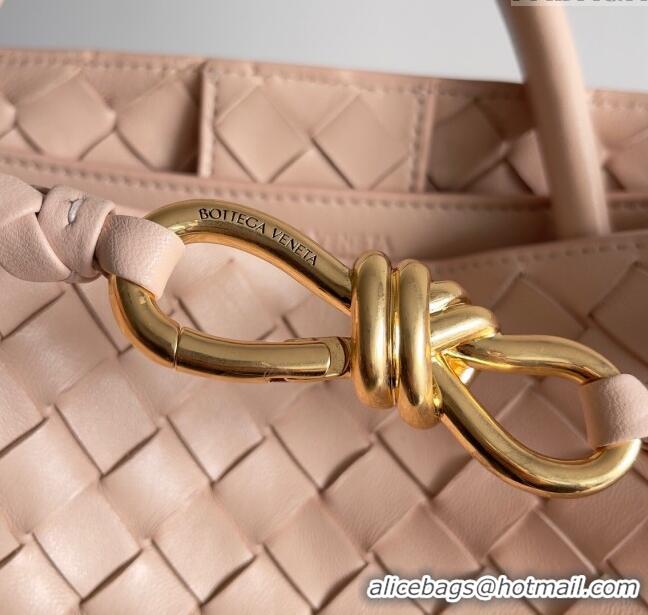 Promotional Bottega Veneta Medium Andiamo Top Handle Bag in Intrecciato Leather 743572 Nude Pink 2024