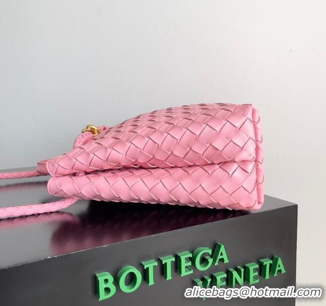 Well Crafted Bottega Veneta Medium Andiamo Top Handle Bag in Intrecciato Suede 743572 Pink 2024