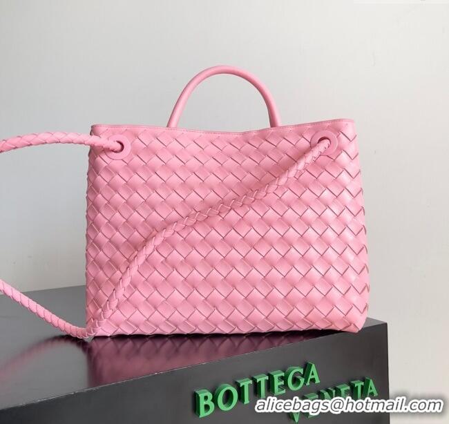 Well Crafted Bottega Veneta Medium Andiamo Top Handle Bag in Intrecciato Suede 743572 Pink 2024