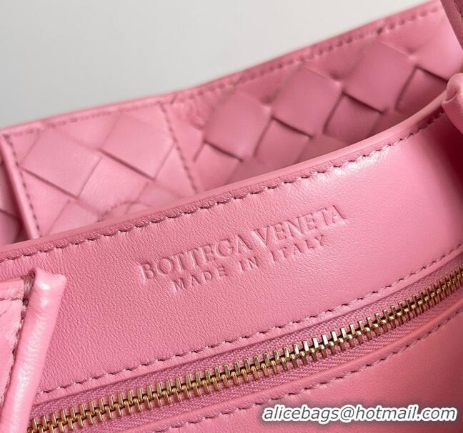 Well Crafted Bottega Veneta Medium Andiamo Top Handle Bag in Intrecciato Suede 743572 Pink 2024