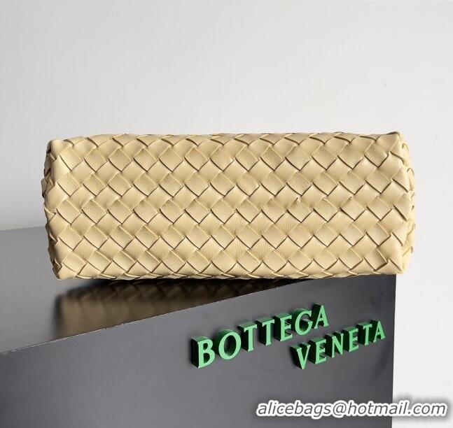 Famous Brand Bottega Veneta Medium Andiamo Top Handle Bag in Intrecciato Leather 743572 Yellow 2024