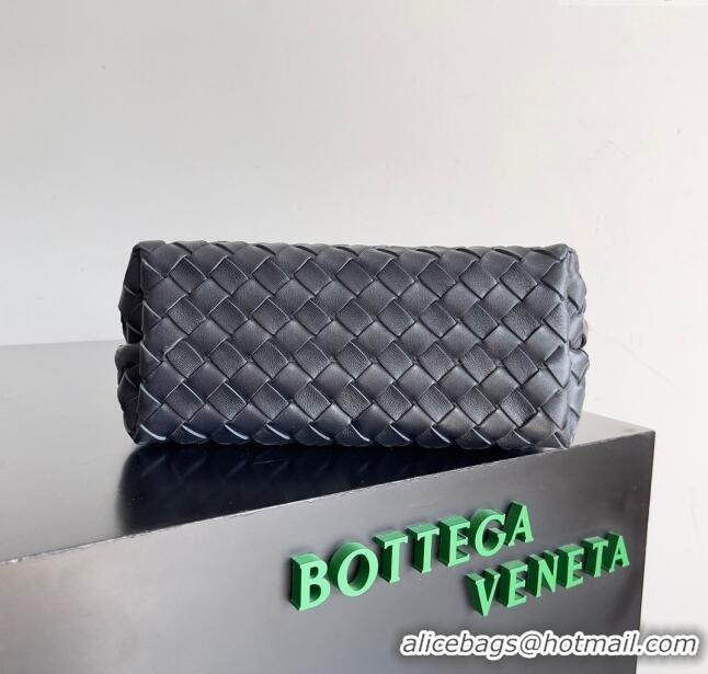 Big Discount Bottega Veneta Small Andiamo Top Handle Bag in Intrecciato Leather 743568 Black/Silver 2023