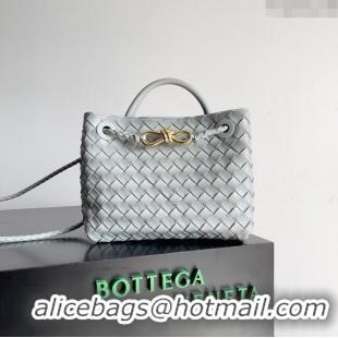 Most Popular Bottega Veneta Small Andiamo Top Handle Bag in Intrecciato Leather 743568 Agate Grey 2023