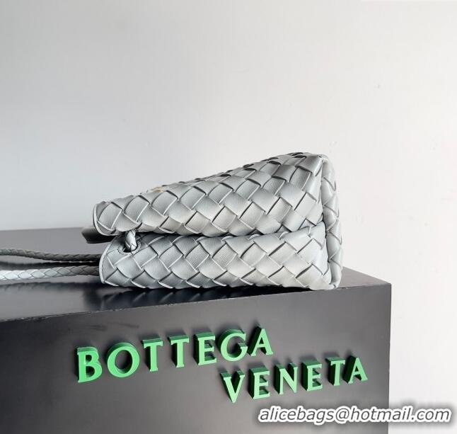 Most Popular Bottega Veneta Small Andiamo Top Handle Bag in Intrecciato Leather 743568 Agate Grey 2023