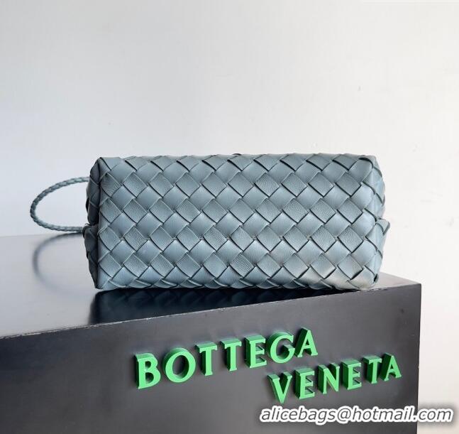 New Fashion Bottega Veneta Small Andiamo Top Handle Bag in Intrecciato Leather 743568 Bluish Grey 2024