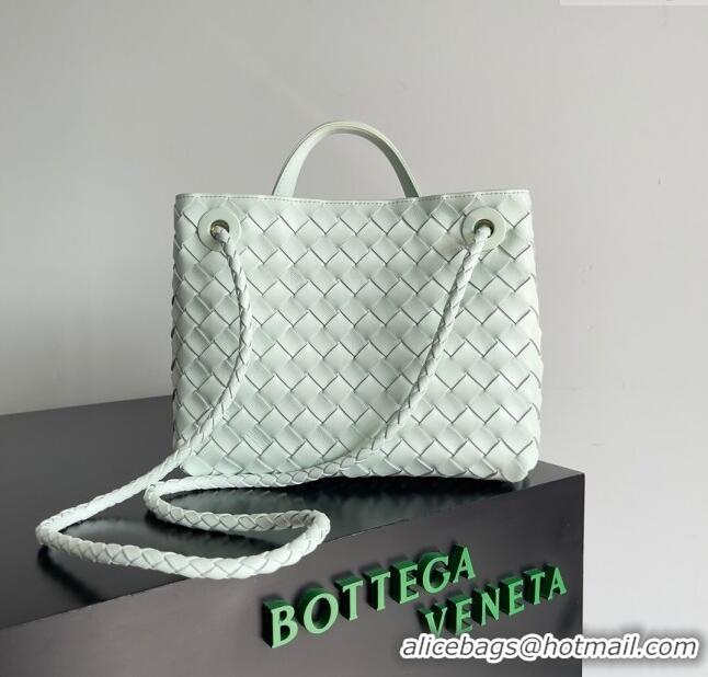 Top Design Bottega Veneta Small Andiamo Top Handle Bag in Intrecciato Leather 743568 Mint Green 2024