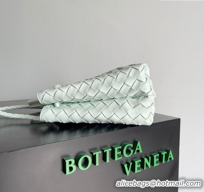 Top Design Bottega Veneta Small Andiamo Top Handle Bag in Intrecciato Leather 743568 Mint Green 2024