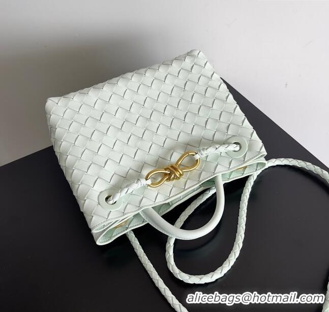 Top Design Bottega Veneta Small Andiamo Top Handle Bag in Intrecciato Leather 743568 Mint Green 2024