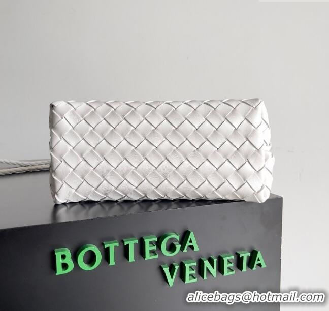 Sophisticated Bottega Veneta Small Andiamo Top Handle Bag in Intrecciato Leather 743568 White 2024