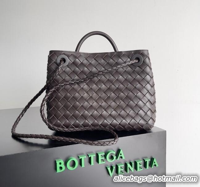 Popular Style Bottega Veneta Small Andiamo Top Handle Bag in Intrecciato Leather 743568 Fondant Brown 2024